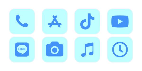 青いアイコン Paket ikon aplikacij[guww0Gc0oX3JcHcROd0R]