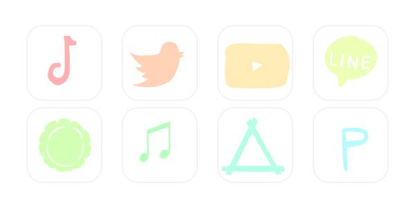 カラフル App Icon Pack[ACwqibtyHfm4APY341Vy]
