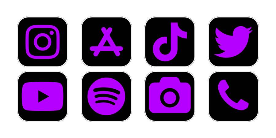 Purple and Black app icons Paquete de iconos de aplicaciones[AojZELjwXUrLmL1fnUbq]
