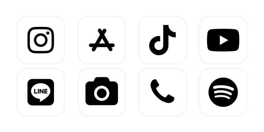 黒白 App Icon Pack[Mx2WpjaIffZvRH6OKRHj]