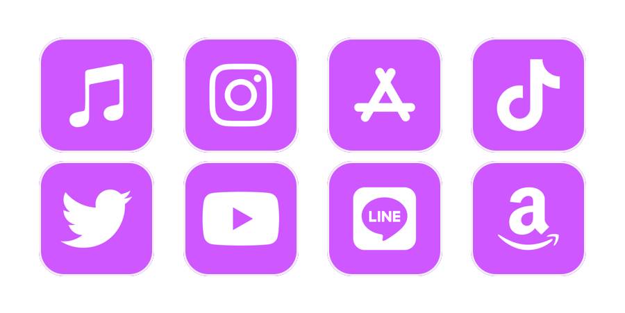 Neon Purple App Icon Pack[CJRyILtqKxXZomNH3XWZ]