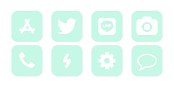 ミントグリーン App Icon Pack[oU3QMndEl2hUwZcUNWH0]