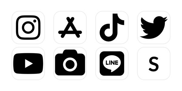 白黒 Pack d'icônes d'application[mXmkwYZLsJ2dF1KdGn95]