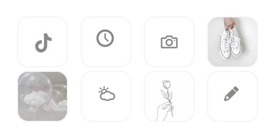 白アイコン App Icon Pack[EKjYloCYNiO0O1ZzK7o4]
