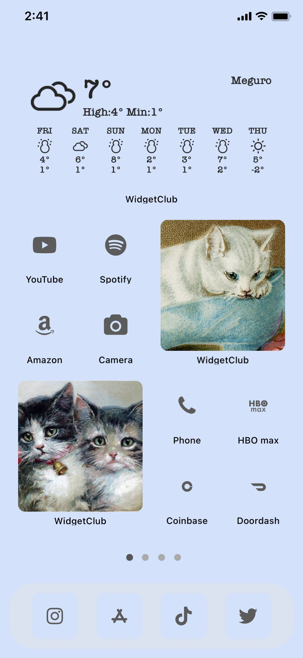 Pastel blue cat home screen themeHjemmeskærmsideer[htVloZD13PKLJXQeQKTo]