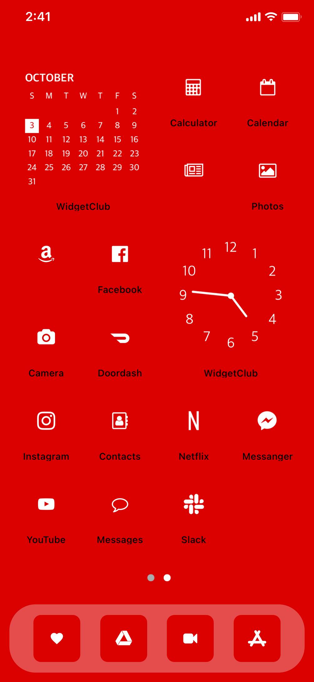 Red simple cool template ホーム画面カスタマイズ[dUl29M82YMK2zzYYdyIs]