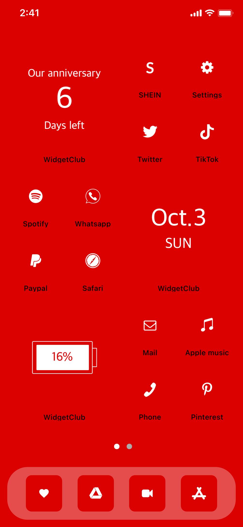 Red simple cool template ホーム画面カスタマイズ[dUl29M82YMK2zzYYdyIs]