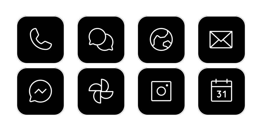 black slim iconpack App Icon Pack[1jK8kJZCwiFgfraJcwYM]