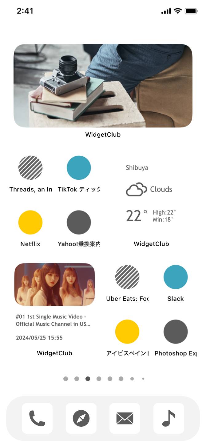 minimalist blue x yellow home screenแนวคิดหน้าจอหลัก[5kd7tbFW9djNKlX7Ntab]