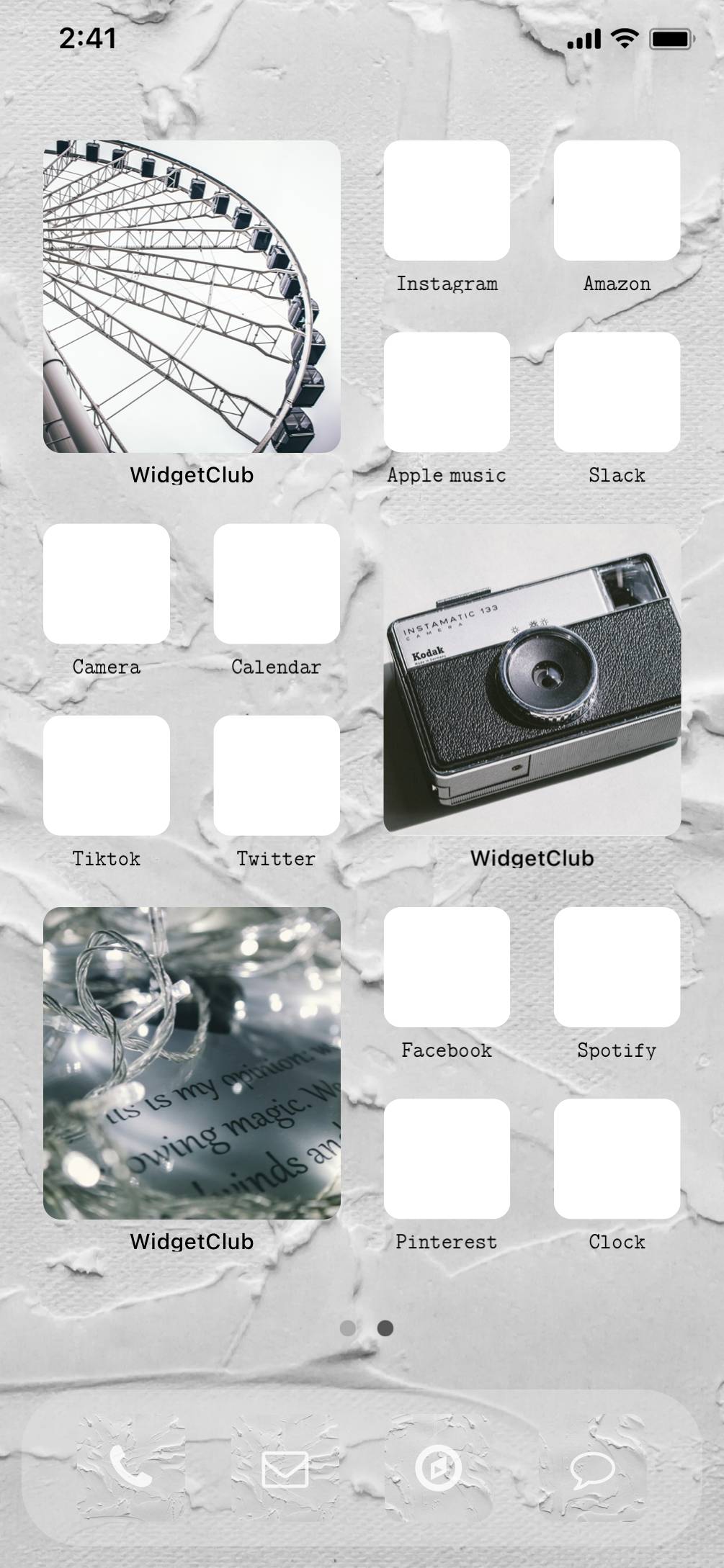 White cool Home Screen ホーム画面カスタマイズ