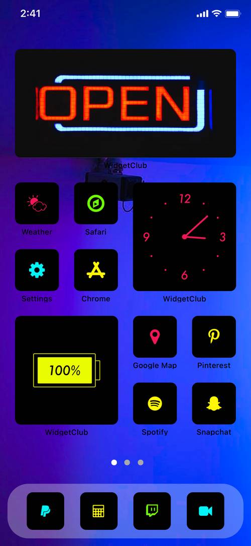 Neon colorful template Идеје за почетни екран[vyWar6gJ67FD5sz4LUHI]