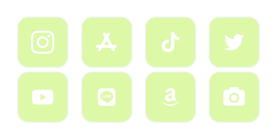 Lime green icon packアプリアイコン[EgocglK8BSvbQHYFkNpR]