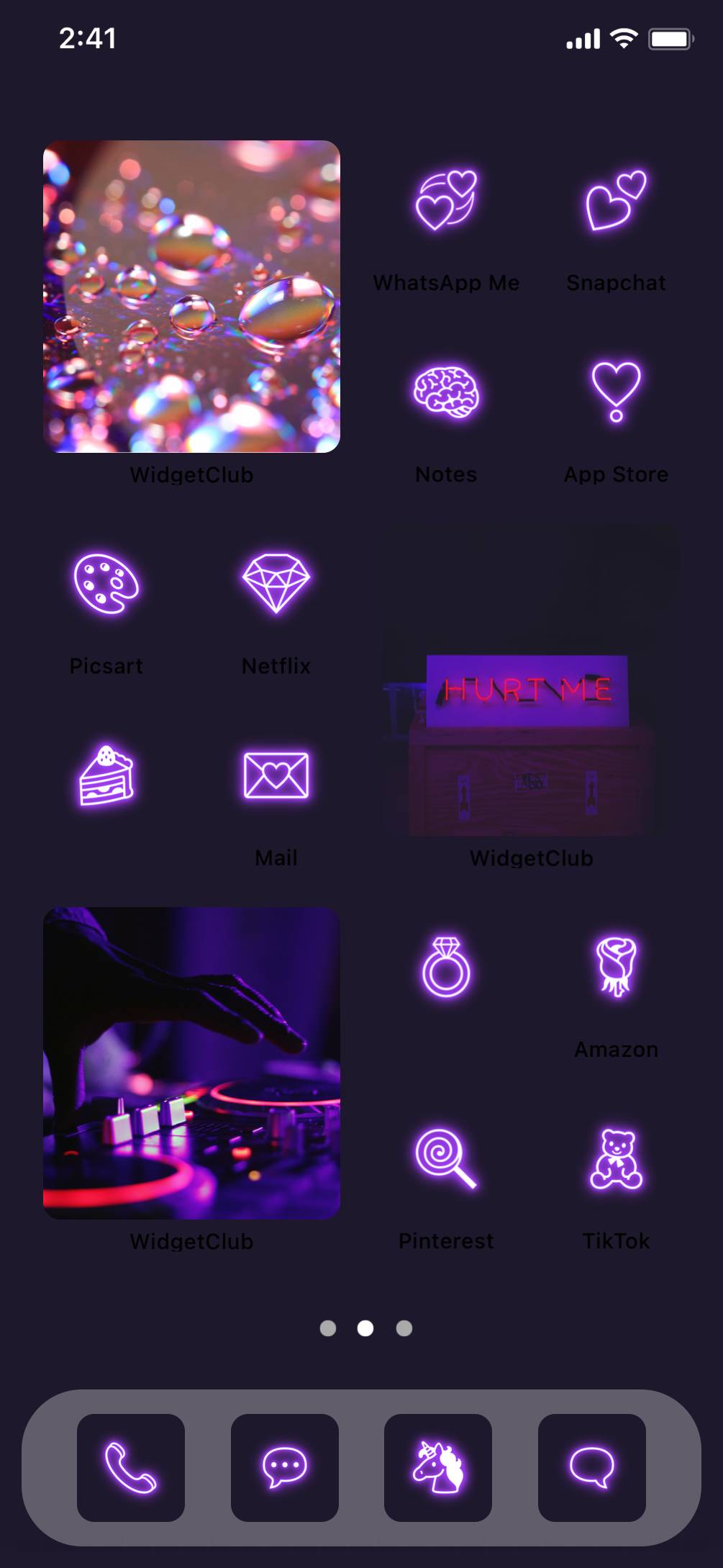 neon party home screen theme ホーム画面カスタマイズ