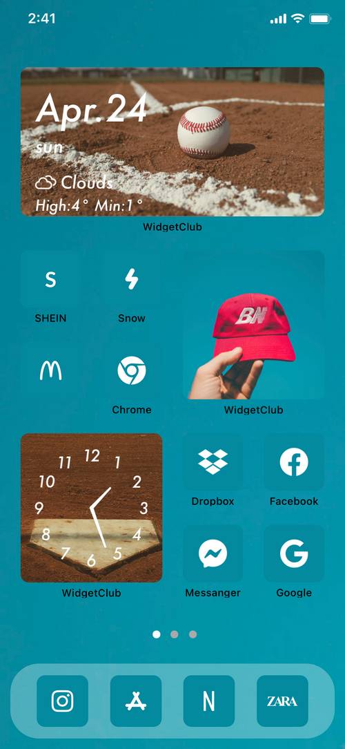 baseball home screen themeホーム画面カスタマイズ
