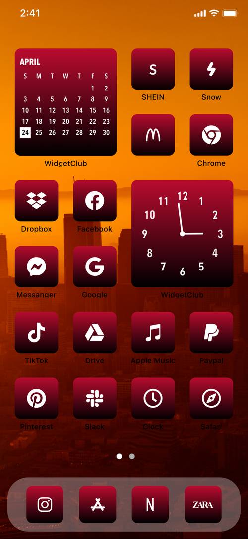 Sunset dark red home screen أفكار الشاشة الرئيسية[5l9TY2gxpSG2O45ROQnz]