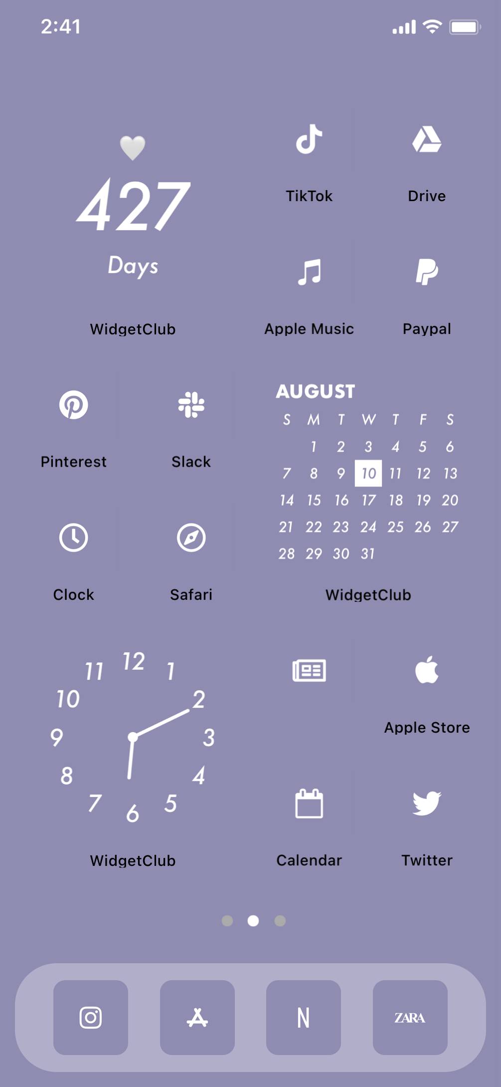 Purple simple home screen ホーム画面カスタマイズ[B5JqtA5HEh9P2xki6YJz]