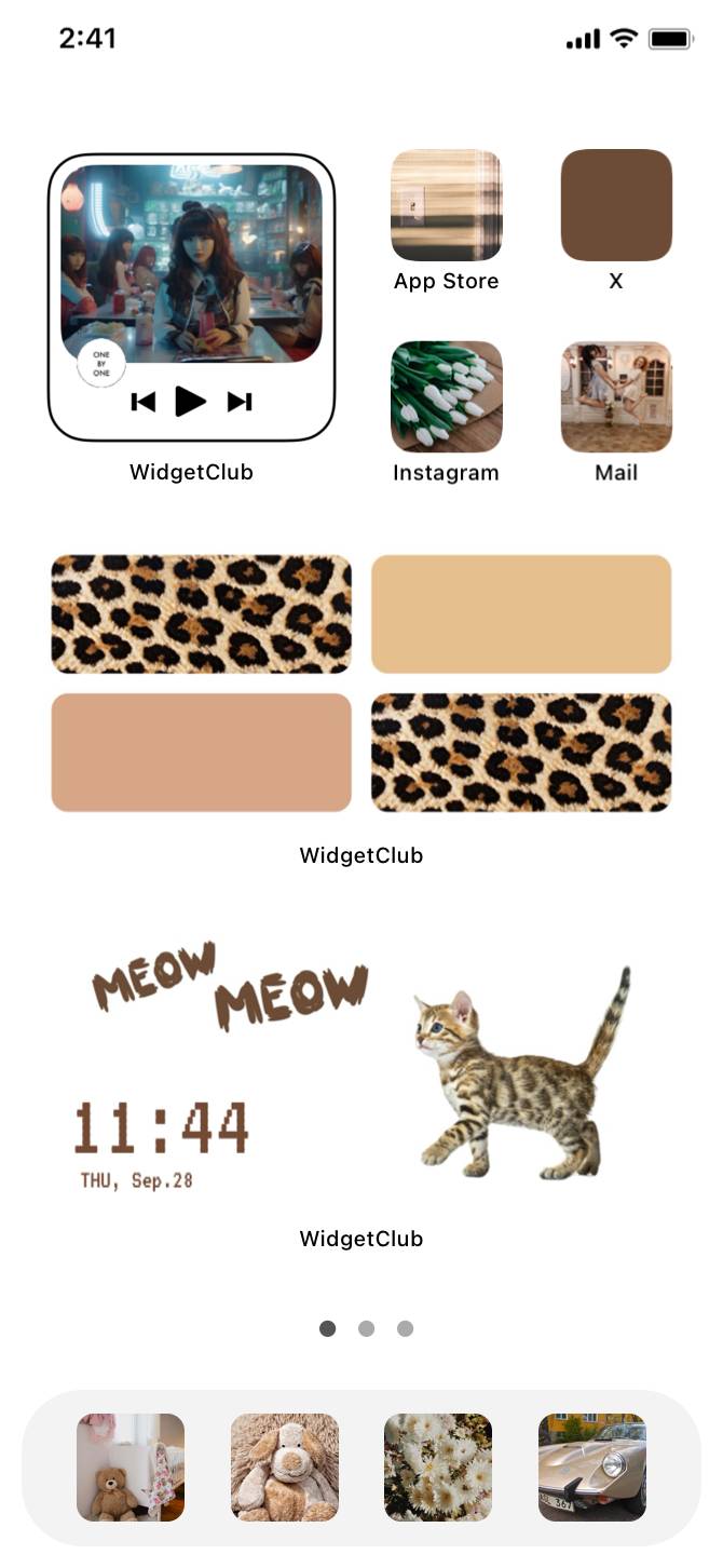 leopard x cat x Autumn brown home screen ホーム画面カスタマイズ[IQnUWBZ2BiUKRdcuh235]