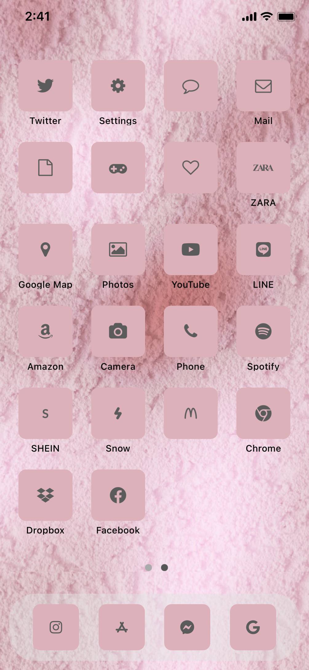 Pink framingo home screen theme ホーム画面カスタマイズ