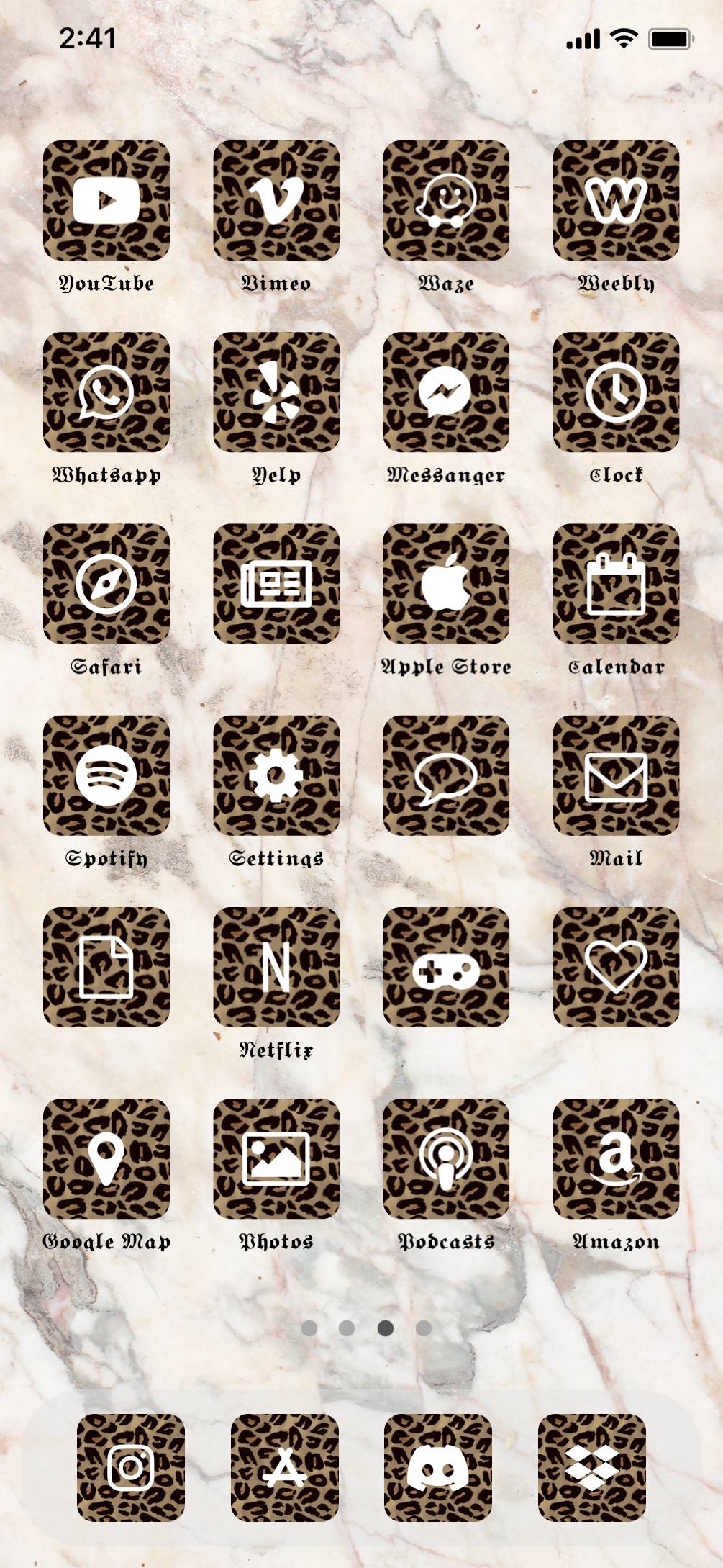 Leopard home screen theme ホーム画面カスタマイズ