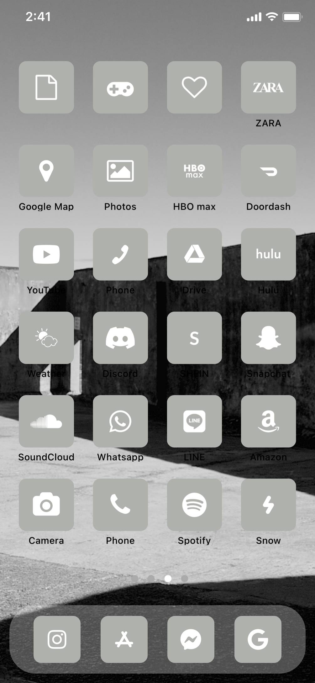 Dark cool gray home screen ホーム画面カスタマイズ