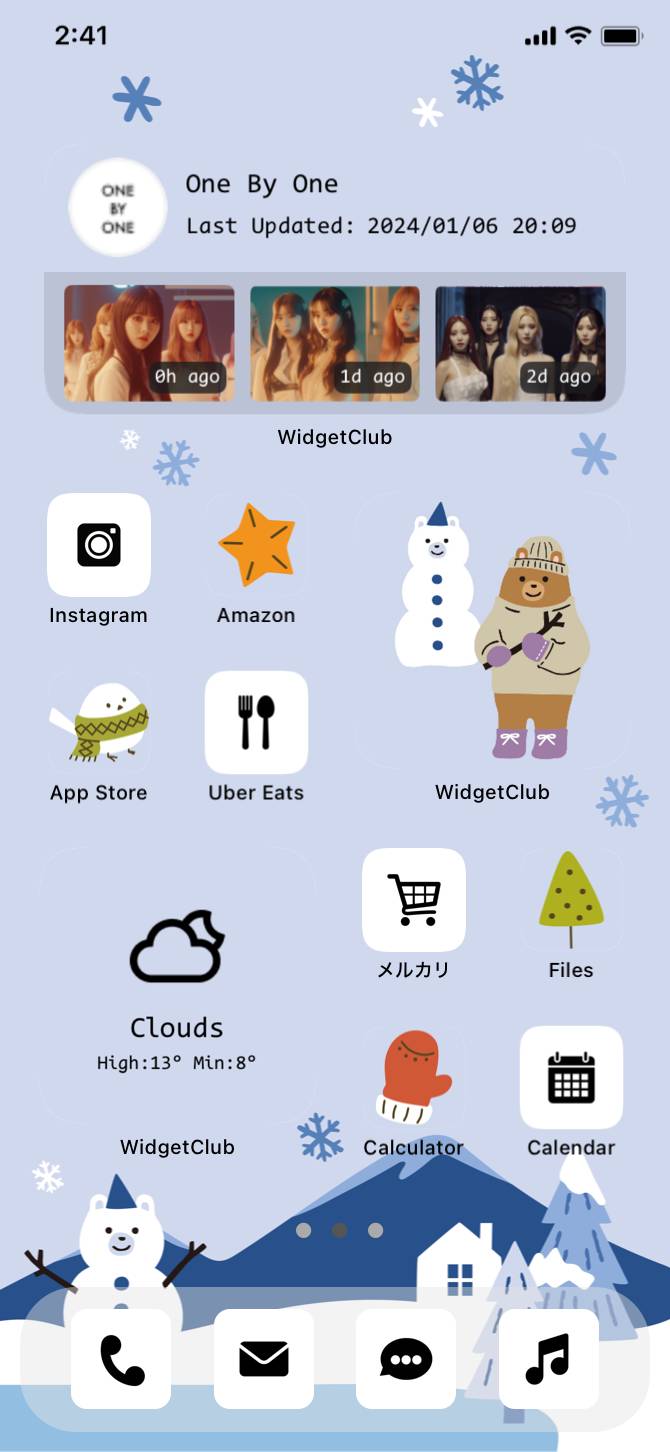 bear x snow winter cute blue home screen主屏幕創意[pHRIRNBQFlf23pQYTixc]