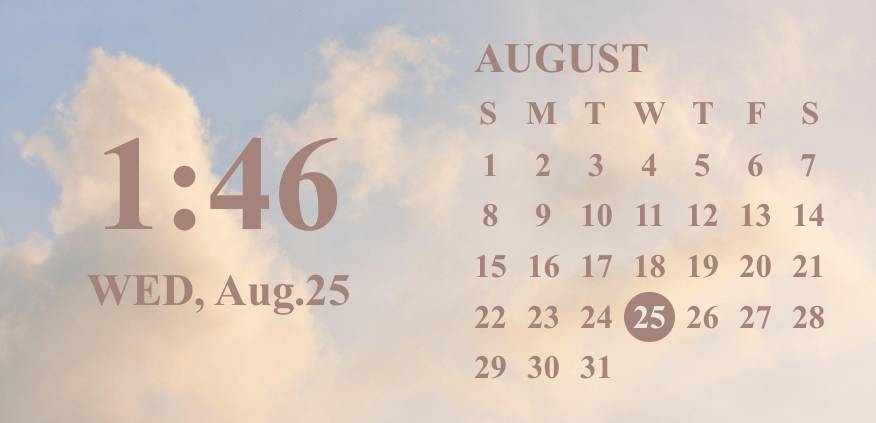 sky widget☁️x brown beige Calendario Idee widget[o5jsiIFZxsfkP0rBWmGP]