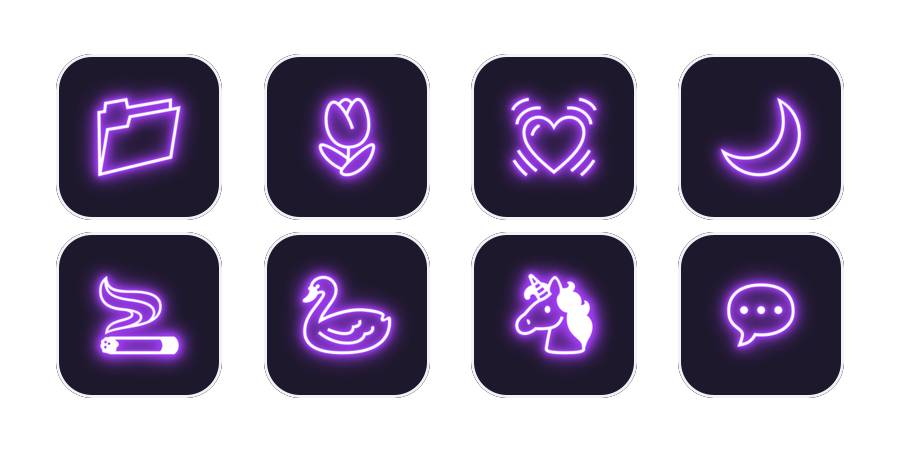 neon purple iconpacks App Icon Pack