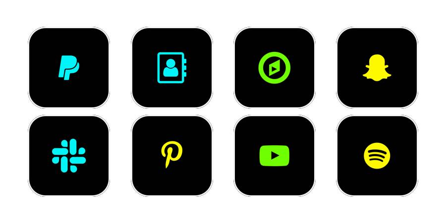 colorful black neon icons កញ្ចប់រូបតំណាងកម្មវិធី[kGcjEkjYhuO0UoGAQwal]