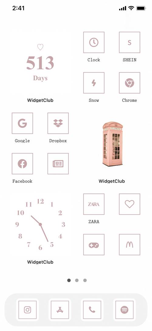 simple x pink home screen أفكار الشاشة الرئيسية