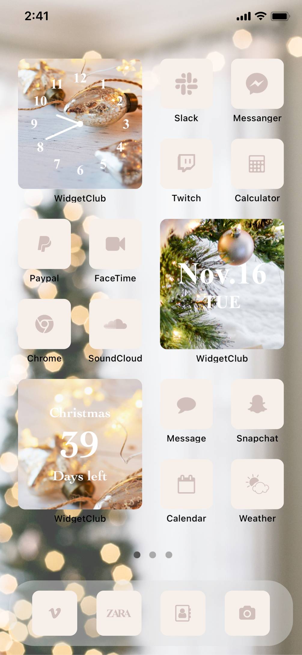 Neutral Christmas home screen theme ホーム画面カスタマイズ