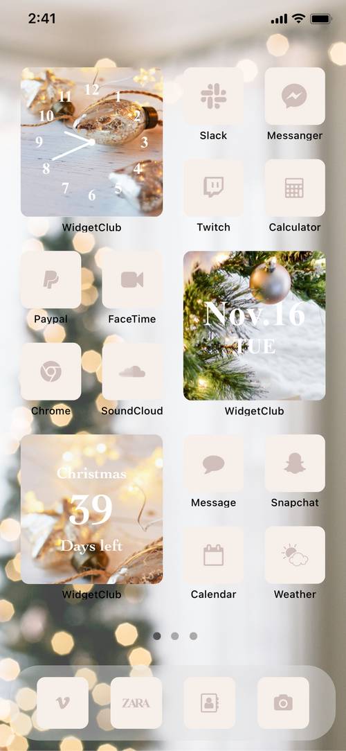 Neutral Christmas home screen themeホーム画面カスタマイズ[8pdqw9gtL0tOpRfeY400]