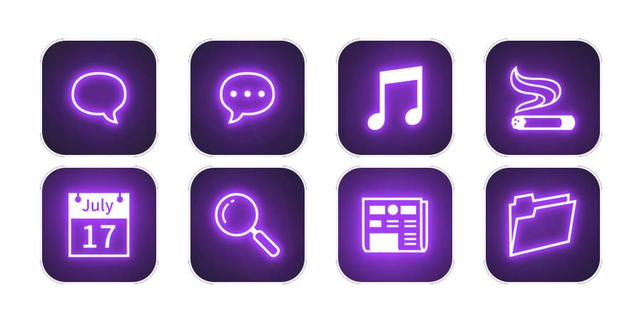 neon purple iconpack App Icon Pack