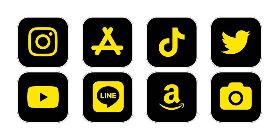 Cool yellow black iconpack Pacchetto icone app[LyJErgwWKMUaX4eCdKx3]