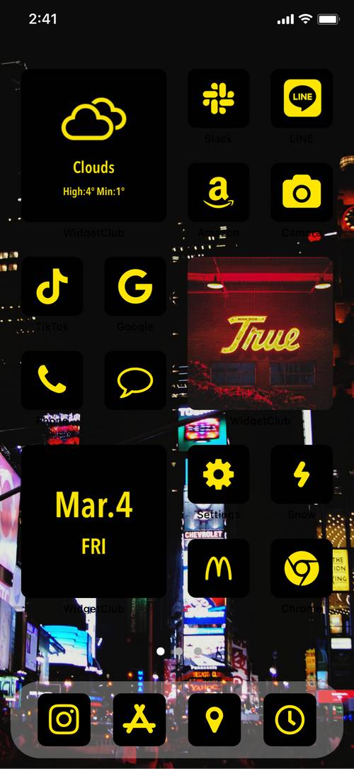 Neon yellow views home screen kit Идеје за почетни екран[RuM0KuKIcmOYfMekDlSl]