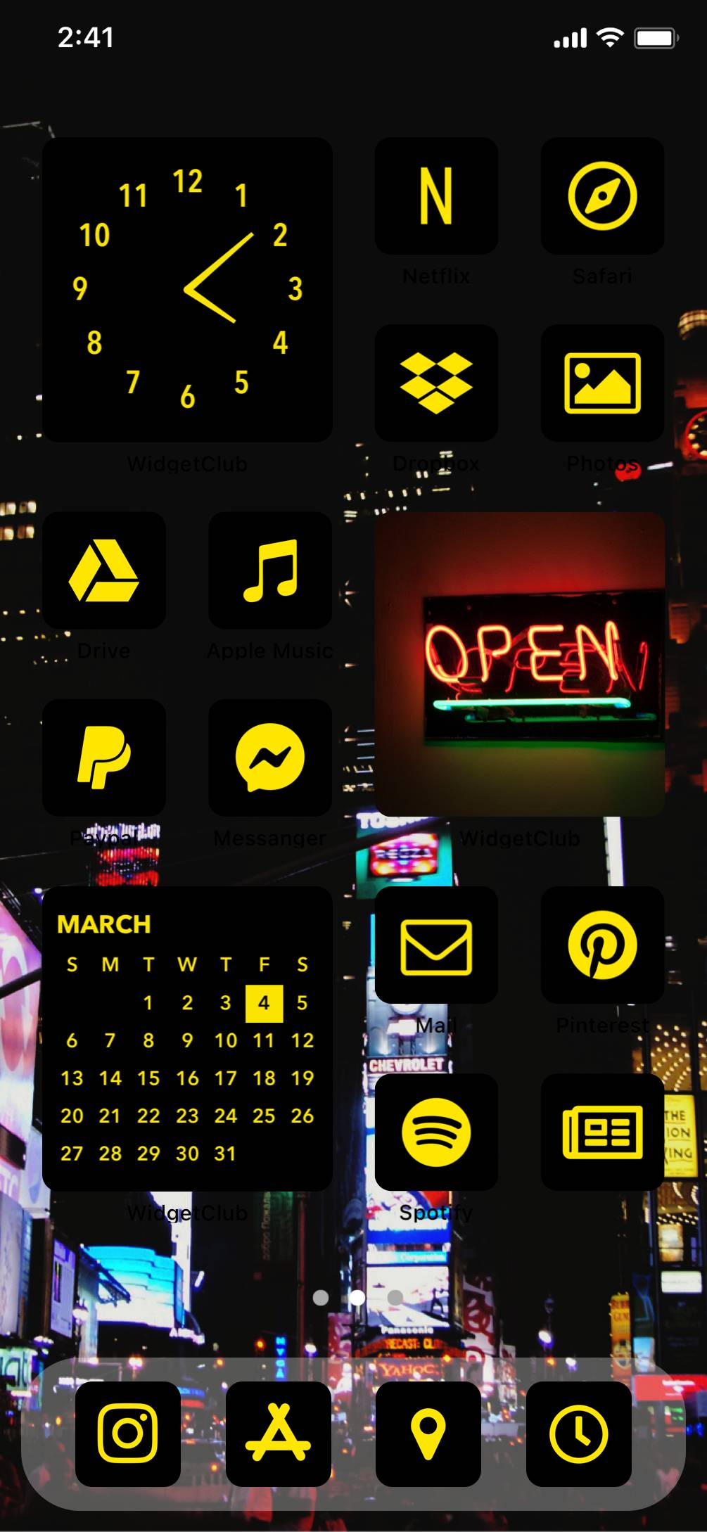 Neon yellow views home screen kit ホーム画面カスタマイズ