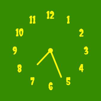 時計小(グリーン)Horloge Idées de widgets[V5H6sj4SDMqs94lbl58a]