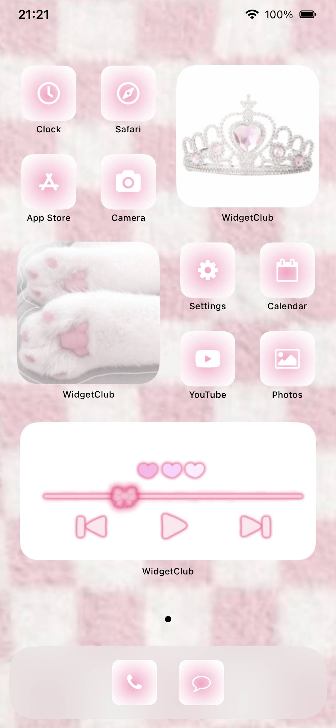 Pink plaid theme💕Home Screen ideas[03UJJHwjYZl1ydpcyJwa]