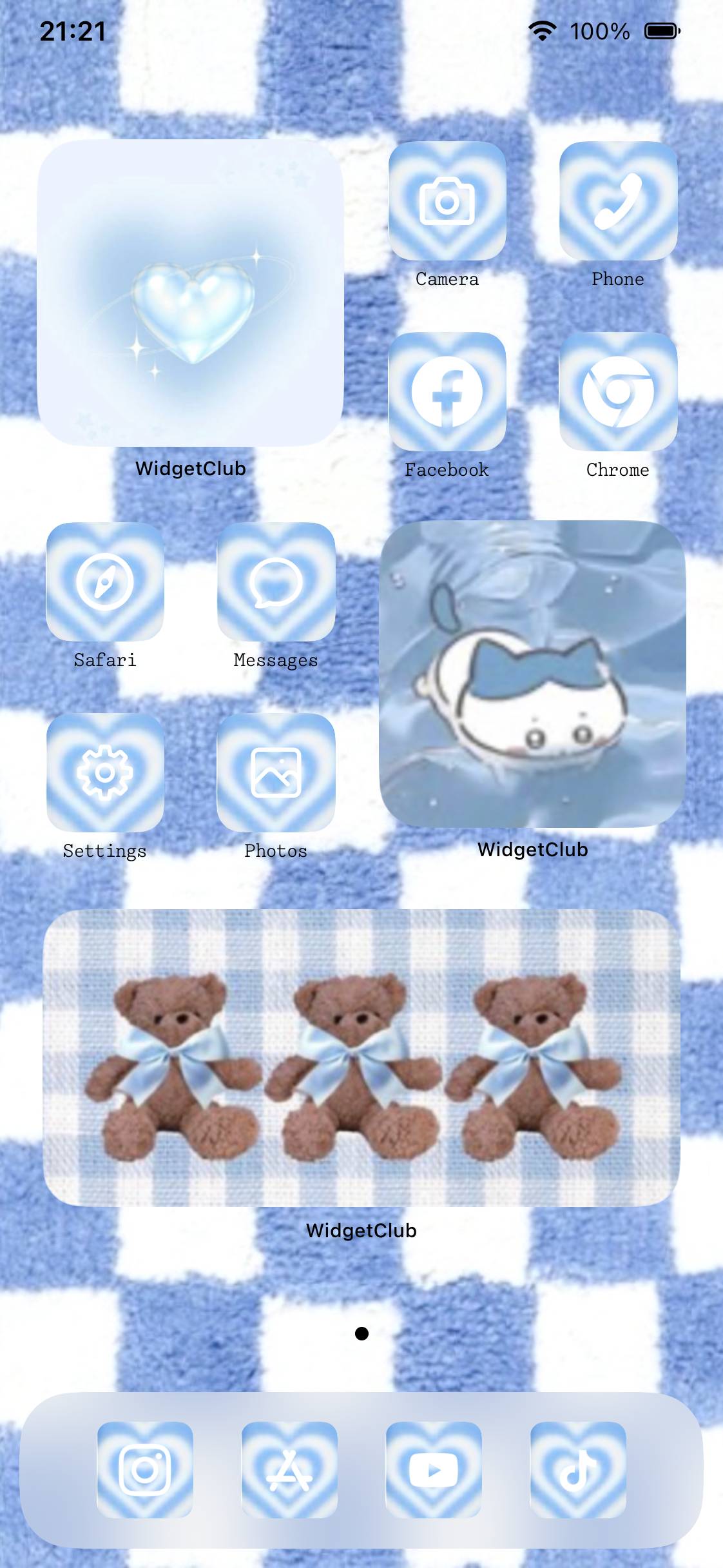 Sky blue plaid theme💙🩵🤍Home Screen ideas[tMPJL9AviU079NWZnNNt]