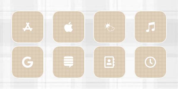 茶色のチェック柄 App Icon Pack[4G1HuXWQwINNWmVND7bZ]