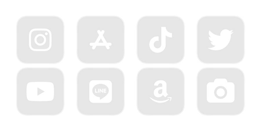 アイコン　白×グレーبسته آیکون برنامه[oPp99m2jKx9EPAjWfo3n]
