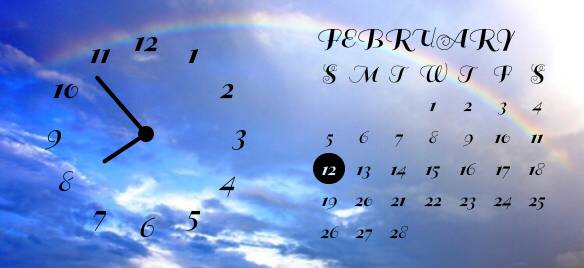 虹の時計＆カレンダー นาฬิกา แนวคิดวิดเจ็ต[gkpv1wbf3Hn23ws2hgUj]