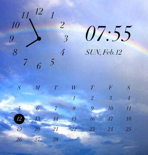 虹の時計＆カレンダーなど Hodiny Nápady na widgety[4YMQf1ZdclZCp4HVFzjW]