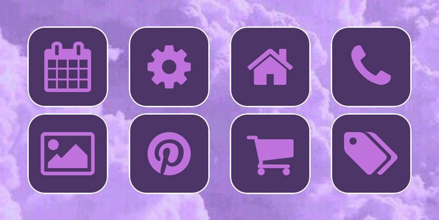 Purple Aesthetic Pakiet ikon aplikacji[vYb5cD6cjOiW3V1MVTd3]
