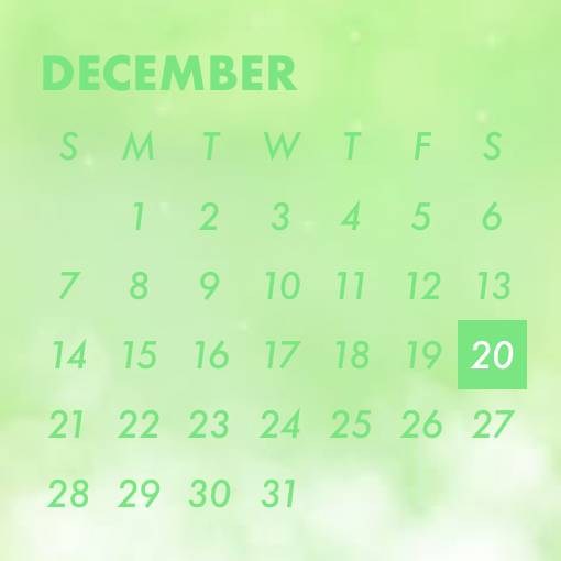 Green Calendar Widget ideas[7S7w33dxjxCfnoobx4HN]