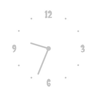 灰色と白のシンプル時計 שָׁעוֹן רעיונות לווידג'טים[6uvOdNukIOozAgz3Q4mA]