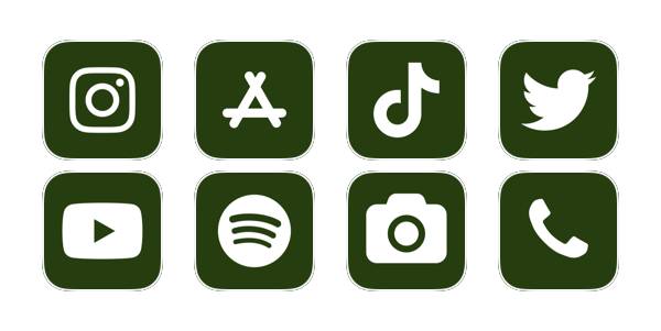 Dark Green & White Simple Paquete de iconos de aplicaciones[Hhk0ZPsjl0Tp6GNQsJBi]