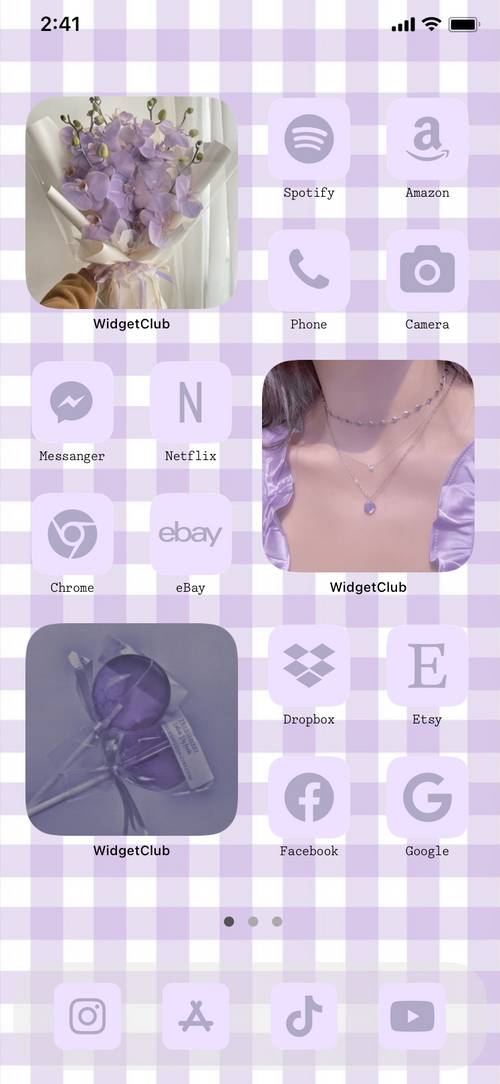 pastel purple aestheticホーム画面カスタマイズ