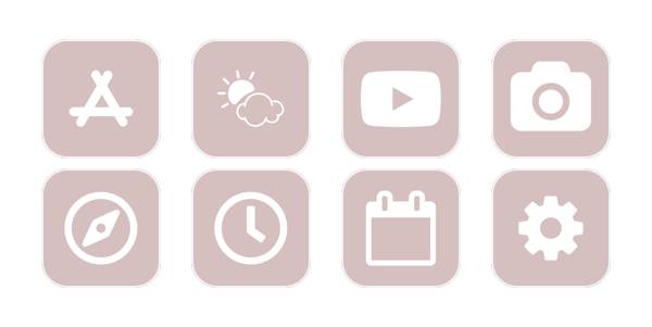 ピンクブラウンセットPacchetto icone app[piJLRdFGCawrWJckibeR]