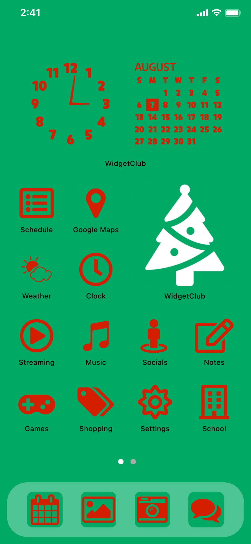 Red & Green Theme (Christmas)Nápady na domovskou obrazovku[IST3GhNzHQ0pCdIi7sjd]