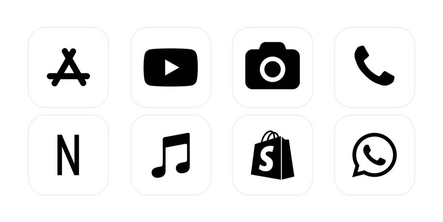 Black & White Pacote de ícones de aplicativos[HYmVlno5szzJ1DxRRclS]